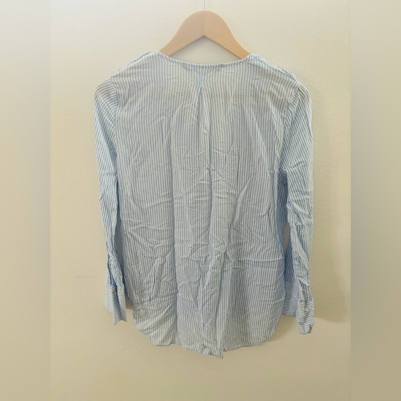Zara Stripes Button Down Top with Frills Collar - Picture 3 of 3